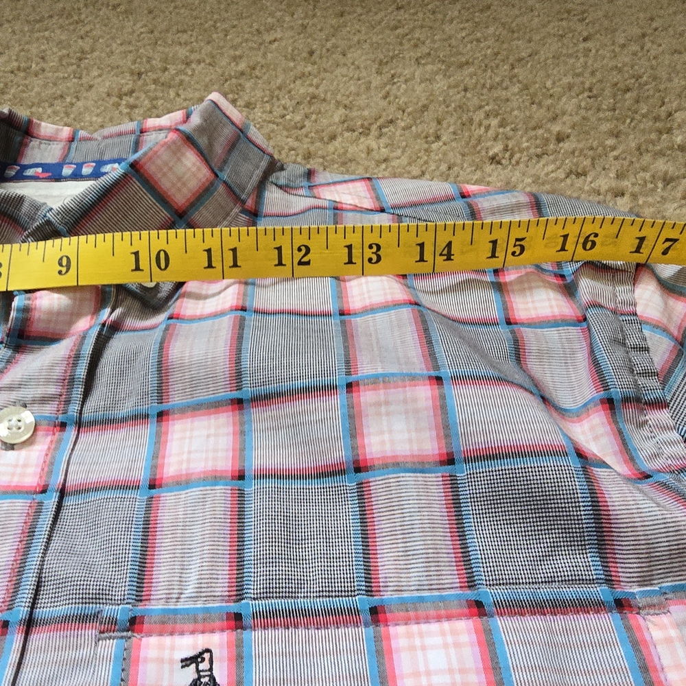 Penguin Men's Plaid Short Sleeve Shirt - Gray and Pink Sz. Small - Picture 8 of 10